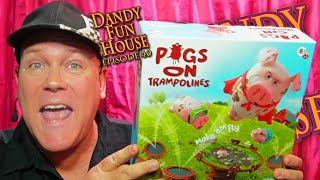 PIGS ON TRAMPOLINES Game Review Unboxing and How To Play  Dandy Fun House episode 40 [upl. by Lacsap]