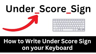 How to Write Under score sign on your keyboard [upl. by Esorbma]