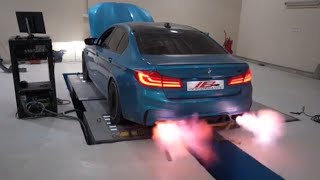 Bmw M5 F90 Stage 3 IB Performance  Fire Exhaust Dyno Insane [upl. by Enelhtac]