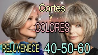 CORTES y COLORES de Cabello que QUITAN años y REJUVENECEN al Instante Después de los 4050 y 60 años [upl. by Aw698]