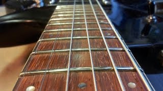 Levelling Crowning and Dressing the Frets of a Worn PRS Guitar Fretboard [upl. by Hardie]