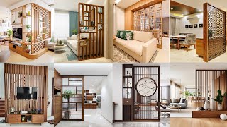 Modern Living Room Wall Partition design  Room Divider design Ideas  Wood Room Partition interior [upl. by Htir]