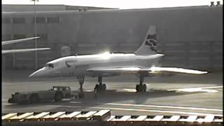 Concorde takeoff from London Heathrow terminal 4 1998 [upl. by Sillert331]