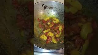 shorts  mach diye jhinge alu recipe  fish jhinga potato recipe short youtube video [upl. by Wieche]