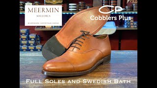 Meermin Shoes Resole with House Leather Swedish Bath and Scuff Repair [upl. by Fredenburg]