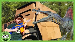 Where are the Dinos Hiding And HUGE Box Fort  TRex Ranch Dinosaur Videos for Kids [upl. by Ebsen]