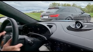 ROLLRACE Audi RS6 Avant vs Porsche Taycan Turbo S 🔋⚡⚡4k 60p [upl. by Dasa]