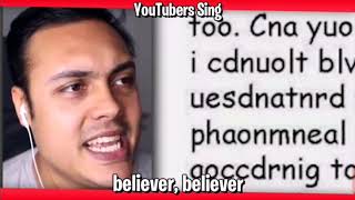 Reacting to youtubers sing believer [upl. by Jaella]