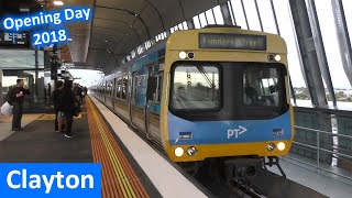 Trains at the new Clayton Station Opening Day 2018  Metro Trains Melbourne [upl. by Idihc]