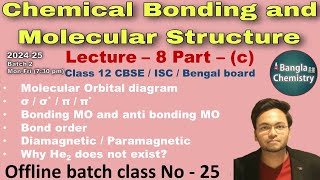 Chemical bonding Class 11 L8cBatch2molecular orbital diagram electron configurationbond order [upl. by Assetan]