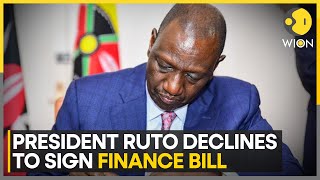 Kenyan President Ruto declines to sign finance bill following violent protests  Latest News  WION [upl. by Shelly460]