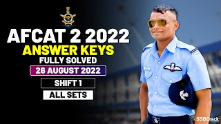 AFCAT 2 2022 Answer Keys Fully Solved 26 August 2022  Shift 1 All Sets [upl. by Maccarthy772]