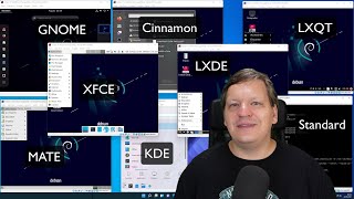 Debian 11 alle Desktops  GUIs im Vergleich  GNOME KDE Cinnamon MATE XFCE LXQt LXDE [upl. by Gittel]