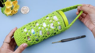 How to Crochet Bottle Holder  Crochet Gift Ideas  ViVi Berry DIY [upl. by Alien]