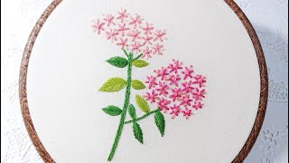 프랑스 자수 꿩의 비름꽃 자수 Flower Embroidery그라니토스 스티치도안제공free patternembroidery for beginners [upl. by Kellyn]