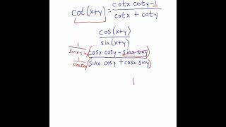 Proving the Sum and Difference Identities for Cotangent trigonometricidentities [upl. by Aklog]