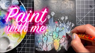 🌵 Cactus Garden in Watercolor and Ink • Visual ASMR Paint With Me [upl. by Iorgo]