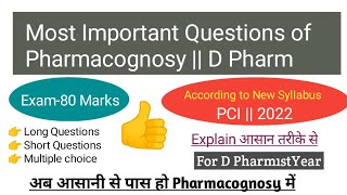 Pharmacognosy  Most important Questions for Exams According to New Syllabus  Long  short [upl. by Adnoryt]