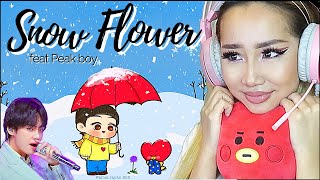 ROMANTIC CHRISTMAS ❄️ BTS V SNOW FLOWER Feat Peakboy 💙  REACTIONREVIEW [upl. by Treve]