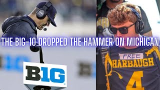 BREAKING The BIG 10 Suspends Michigan Football Coach Jim Harbaugh [upl. by Lilhak573]