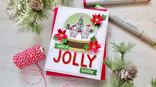 Jolly snow globe card with Christy [upl. by Alyakem]