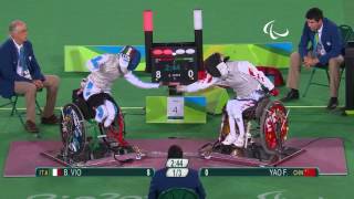 Wheelchair Fencing  Italy v China Womens Individual Foil SemiFinal  Rio 2016 Paralympic Games [upl. by Horsey]