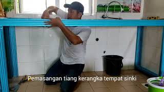 Kabinet dapur dari cchannel dengan kemasan kayu pallet Fasa 1 Siri 1 [upl. by Airbas]