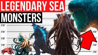 Legendary Sea Monsters in Movies  Size Comparison  Godzilla Bloop Cthulhu [upl. by Natica]