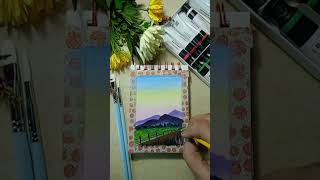 Easy Gouache Landscape Easy Poster Colour Painting [upl. by Spector]