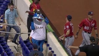 Desmond gives Marlins mascot moral support [upl. by Nered69]