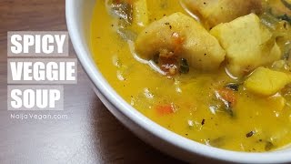 How to cook spicy veggie soup with eddoe  Naija Vegan [upl. by Alakcim325]