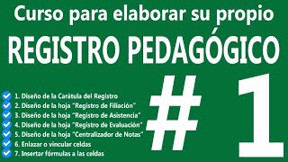 1Diseñando caratula de registro pedagógico en excel cuaderno de profesor [upl. by Haduj]