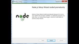 Fix Nodejs Setup Wizard ended prematurely [upl. by Hulen111]