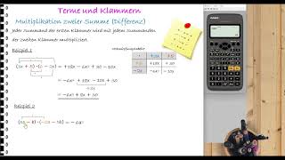 Lernvideozwei Summen Differenzen multiplizieren Distributivgesetz [upl. by Airotkciv910]