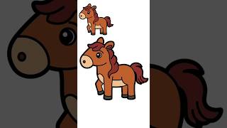 Learn How to Draw a Horse  Drawing and Coloring for Kids and Toddlers  Easy Drawing  drawing [upl. by Hsekin]