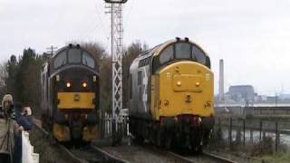 WCR 37685 clag and thrash DRS 37423 37906 Boness class 37 Golden Jubilee event 2nd Jan 2011 [upl. by Artemis]