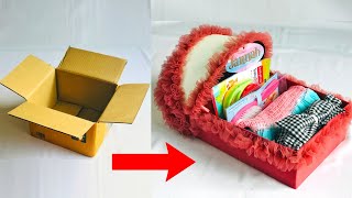 DIY HAMPER From CARDBOARD BOX  Cute BABY HAMPER DIY [upl. by Chloris]