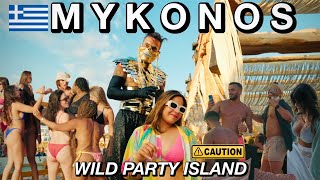 MYKONOS IS WILD  GREECES PARTY ISLAND 🇬🇷MUST WATCH  Best Beach Clubs [upl. by Kelwunn]