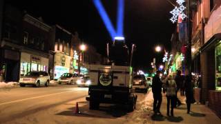 BATLIGHTSCOM 905 4241818 searchlights skytracker sky light Space Cannon Rental in Bracebridge [upl. by Yspyg]