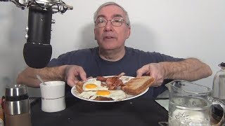 ASMR Eating Eggs and Bacon Breakfast Whispering [upl. by Annauqaj546]