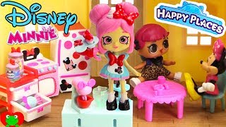 Happy Places Minnie Mouse Kitchen Dottie Cakes Makes Cupcakes LOL Surprise Doll [upl. by Abih]