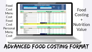 ADVANCED FOOD COSTING FORMATFood Costing Nutrition value calculate in Hindi [upl. by Noraa]