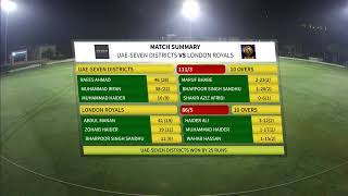 London Royals vs Seven Districts I LIVE I Match 36 I ICC Academy Ramadan T10 Tournament 2024 [upl. by Baggett140]