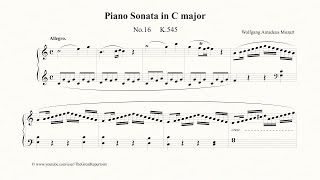 Mozart Piano Sonata in C major No 16 K 545 Allegro [upl. by Asilaj]