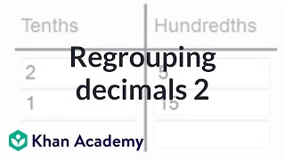 Regrouping decimals example 2  Decimals  PreAlgebra  Khan Academy [upl. by Nydia]