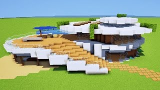 Minecraft  Tuto construction maison moderne en bois [upl. by Saffier]