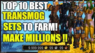 MAKE MILLIONS farming these SETS  TOP 10 best transmog sets to farm  WoW GoldMaking Shadowlands [upl. by Swainson]