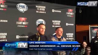 UFC Boston Dennis Siver vs Conor McGregor Staredown [upl. by Ondrea]