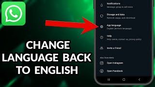 How To Change WhatsApp Language To English [upl. by Aylad]