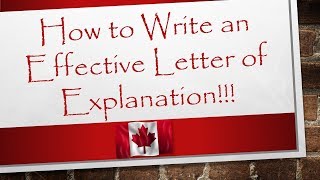 Letter of Explanation Format  Canada Immigration [upl. by Acimot]